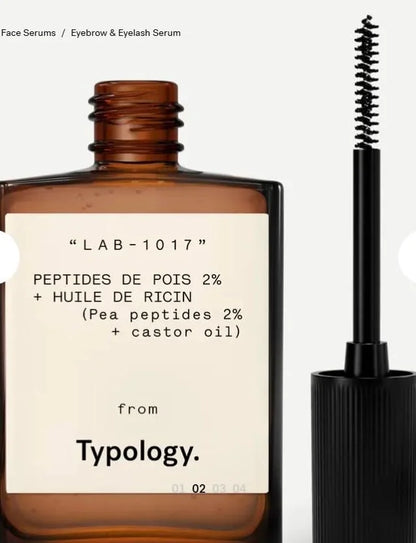 Typology Eyebrow & Eyelash Serum with 2% Pea Peptides + Castor Oil & Complimentary Sheet Masque