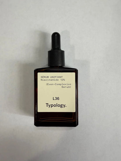 Typology L36 Even-Complexion Serum with 12% Niacinamide, 30ml, Skin Brightening Treatment for Face